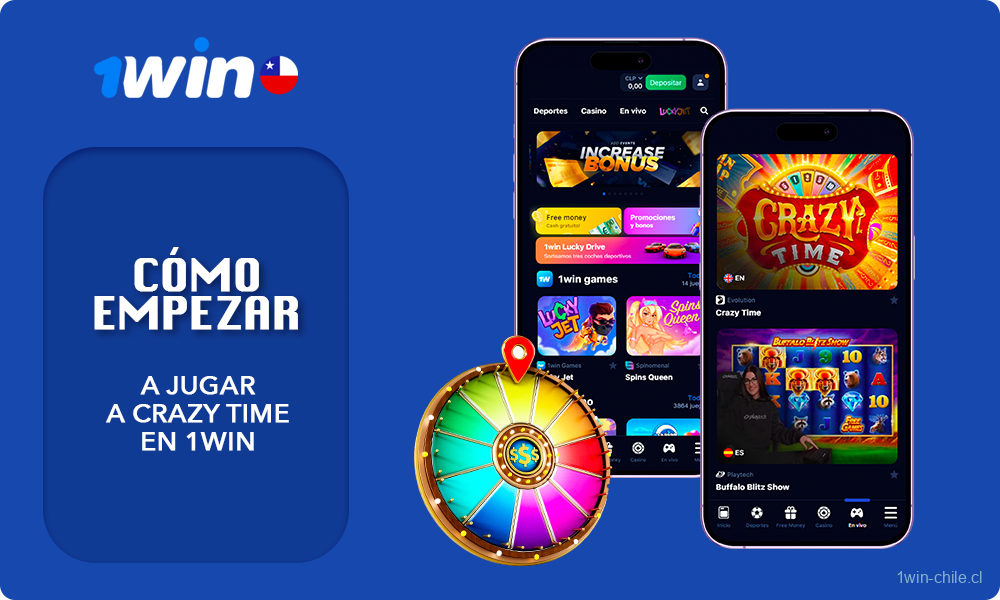 Para empezar a jugar en 1win Crazy Time los jugadores de Chile deben crear una cuenta, depositar y realizar una apuesta
