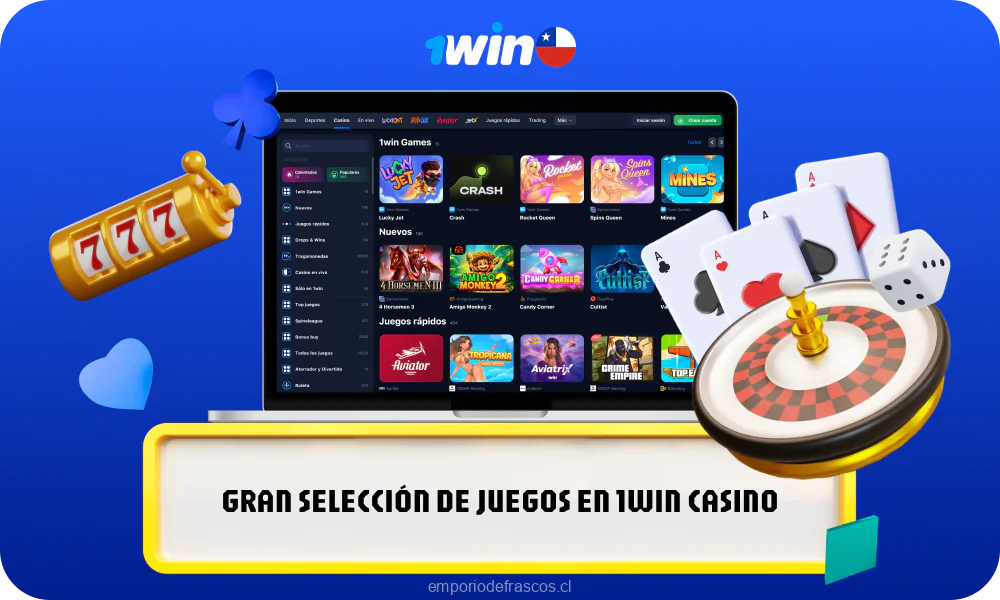 1win ofrece a los jugadores de Chile una amplia gama de juegos de casino de proveedores de confianza, juegos como tragaperras, ruleta, blackjack, póquer, jackpots, loterías y muchos más