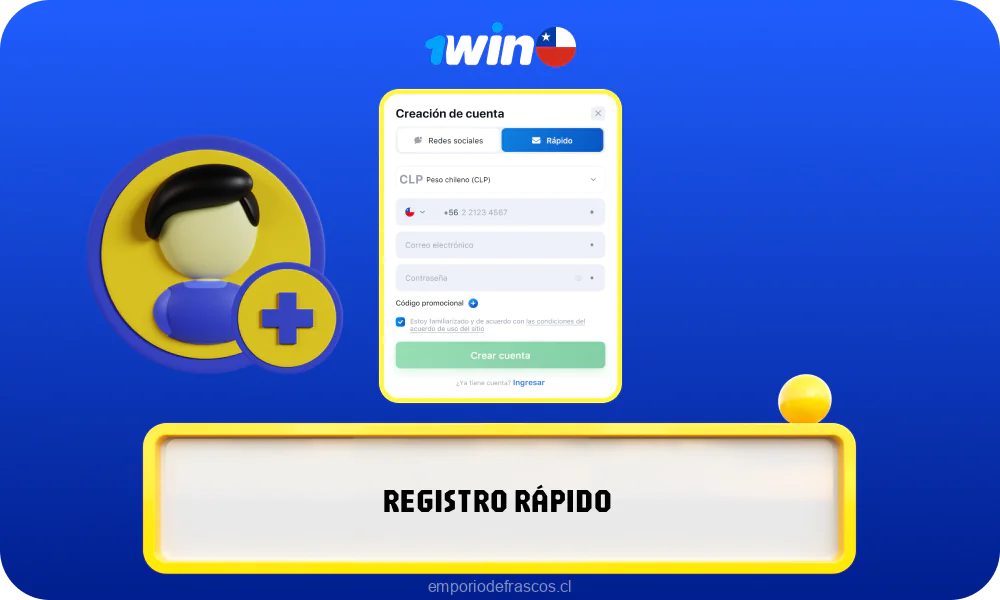 Para registrarse rápidamente en 1win, haga clic en el botón Crear cuenta, introduzca sus datos de contacto, elabore una contraseña, acepte las condiciones y confirme su registro